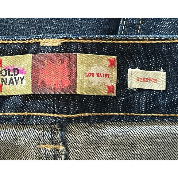 Old Navy Sz 2 Jeans Mini Skirt Low Waist 5 Pocket Stretch Denim Dark Wash New - Picture 8 of 9
